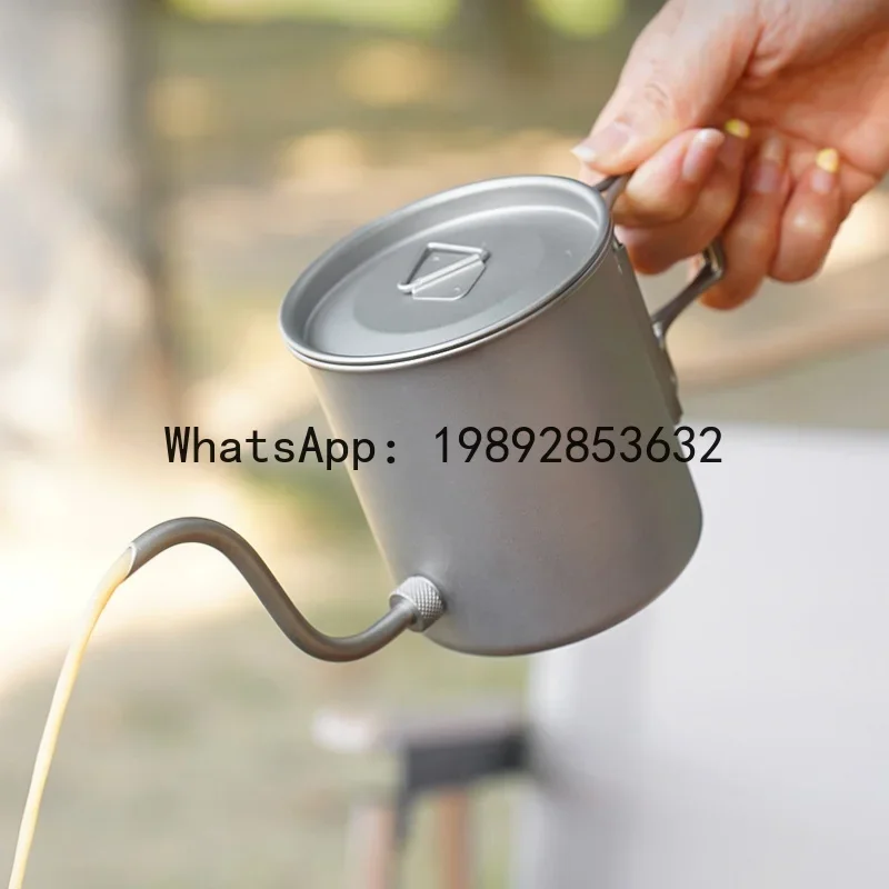 A5.14 Titanium Pour Over Coffee Kettle, Gooseneck Spout with Folding Handle, Lightweight Portable for Camping Hiking Travel
A5.14 Titanium Pour Over Coffee Kettle, Gooseneck Spout with Folding Handle, Lightweight Portable for Camping Hiking Travel