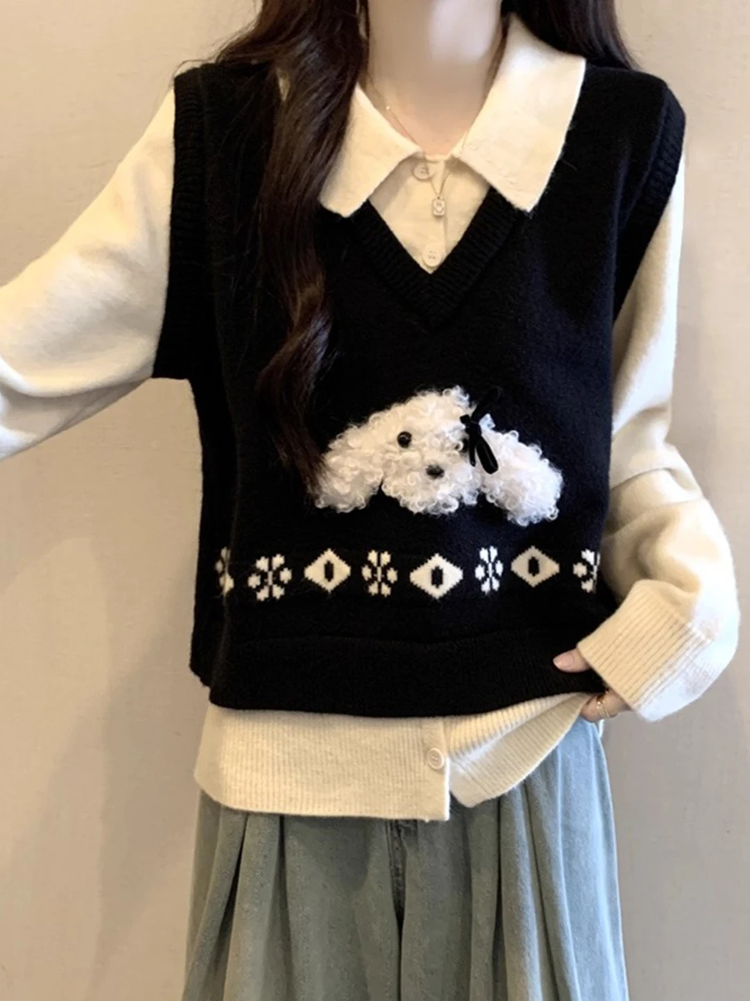 Корейский свободный вязаный свитер оверсайз для женщин на осень-зиму, модный топ больших размеров
Корейский свободный вязаный свитер оверсайз для женщин на осень-зиму, модный топ больших размеров