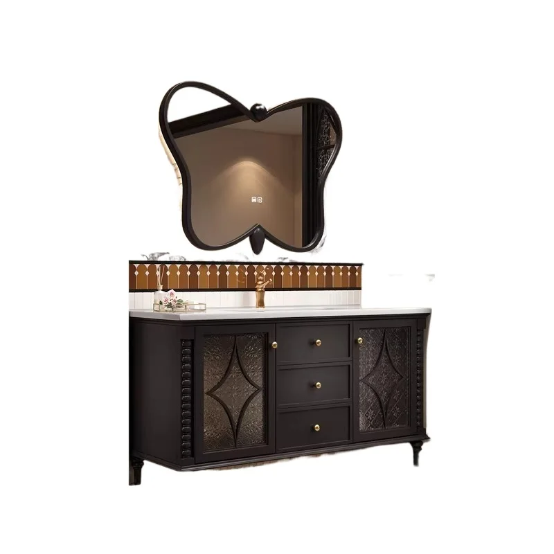 Customized French retro style bathroom cabinet combination bathroom wash basin washbasin cabinet
Customized French retro style bathroom cabinet combination bathroom wash basin washbasin cabinet