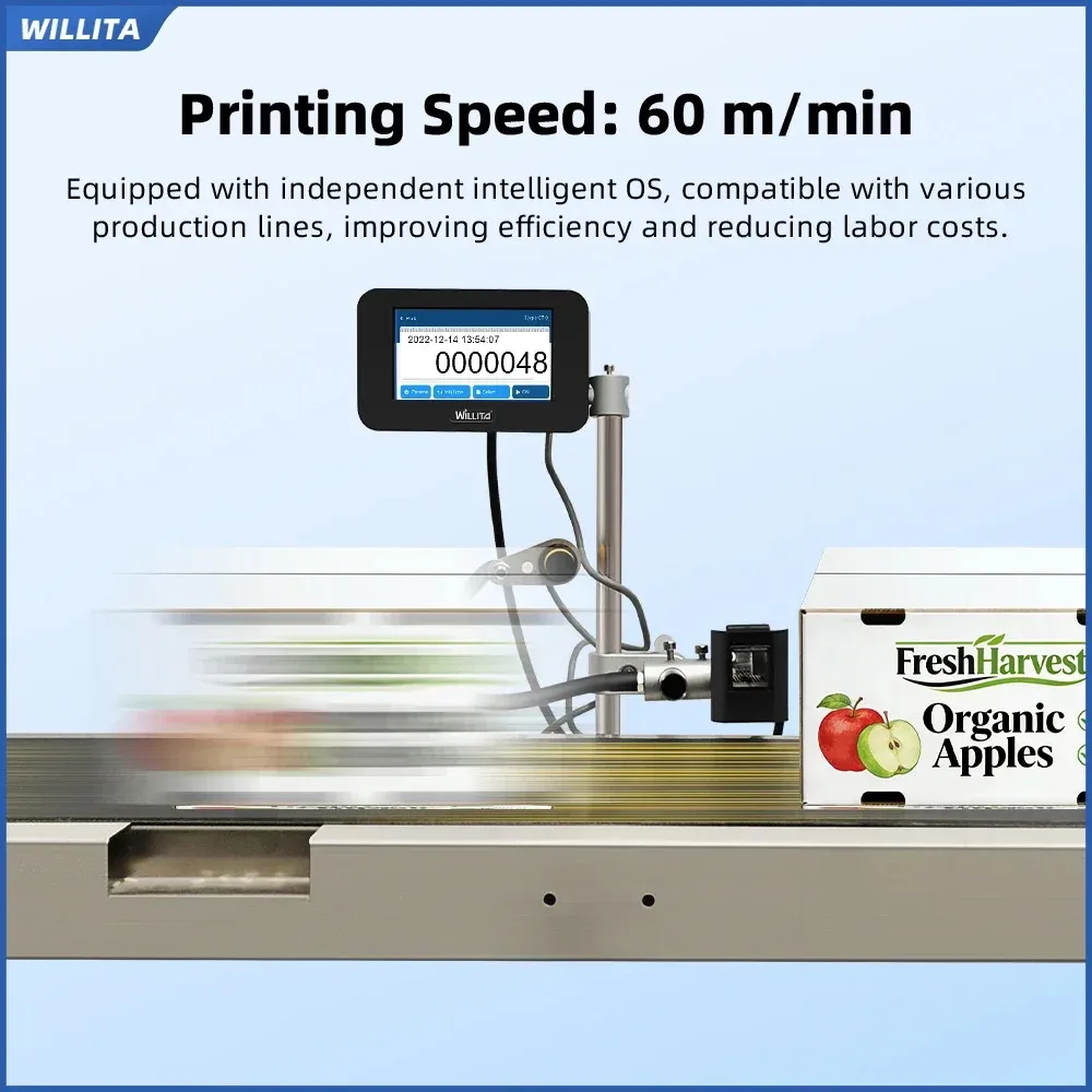 WILLITA Z-100 Online Thermal Inkjet Printers Automatic Coding Machine Expiry Date TIJ Inkjet Printer for Date Logo Code Printing
WILLITA Z-100 Online Thermal Inkjet Printers Automatic Coding Machine Expiry Date TIJ Inkjet Printer for Date Logo Code Printing
