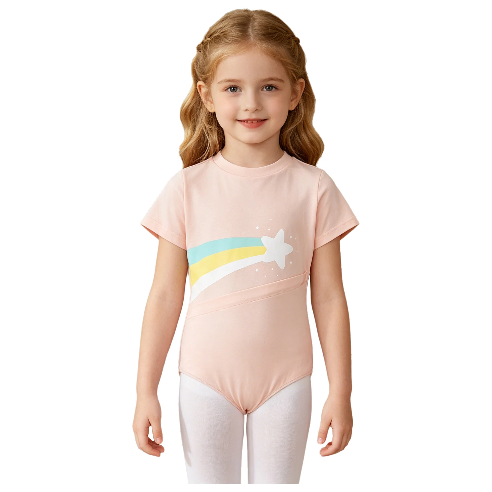 Girls Ballet Gymnastics Training Set Rainbow Pattern Short Sleeve Dance Bodysuit Zipper Tube Access Leotard Comfortable Outfit
Girls Ballet Gymnastics Training Set Rainbow Pattern Short Sleeve Dance Bodysuit Zipper Tube Access Leotard Comfortable Outfit