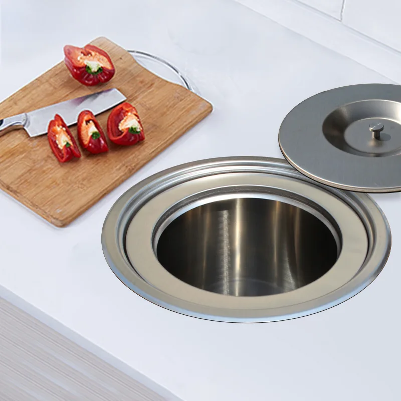 1Pc 8L Stainless Steel Countertop Top Mounted Trash Bin With Lid
1Pc 8L Stainless Steel Countertop Top Mounted Trash Bin With Lid