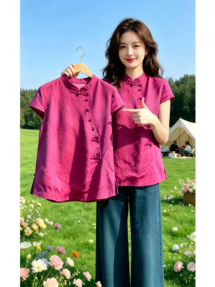 New Chinese Style Women's Loose Fashionable Short Sleeve Shirt Elegant Gentle Top Breathable Comfortable Casual Daily Wear
New Chinese Style Women's Loose Fashionable Short Sleeve Shirt Elegant Gentle Top Breathable Comfortable Casual Daily Wear