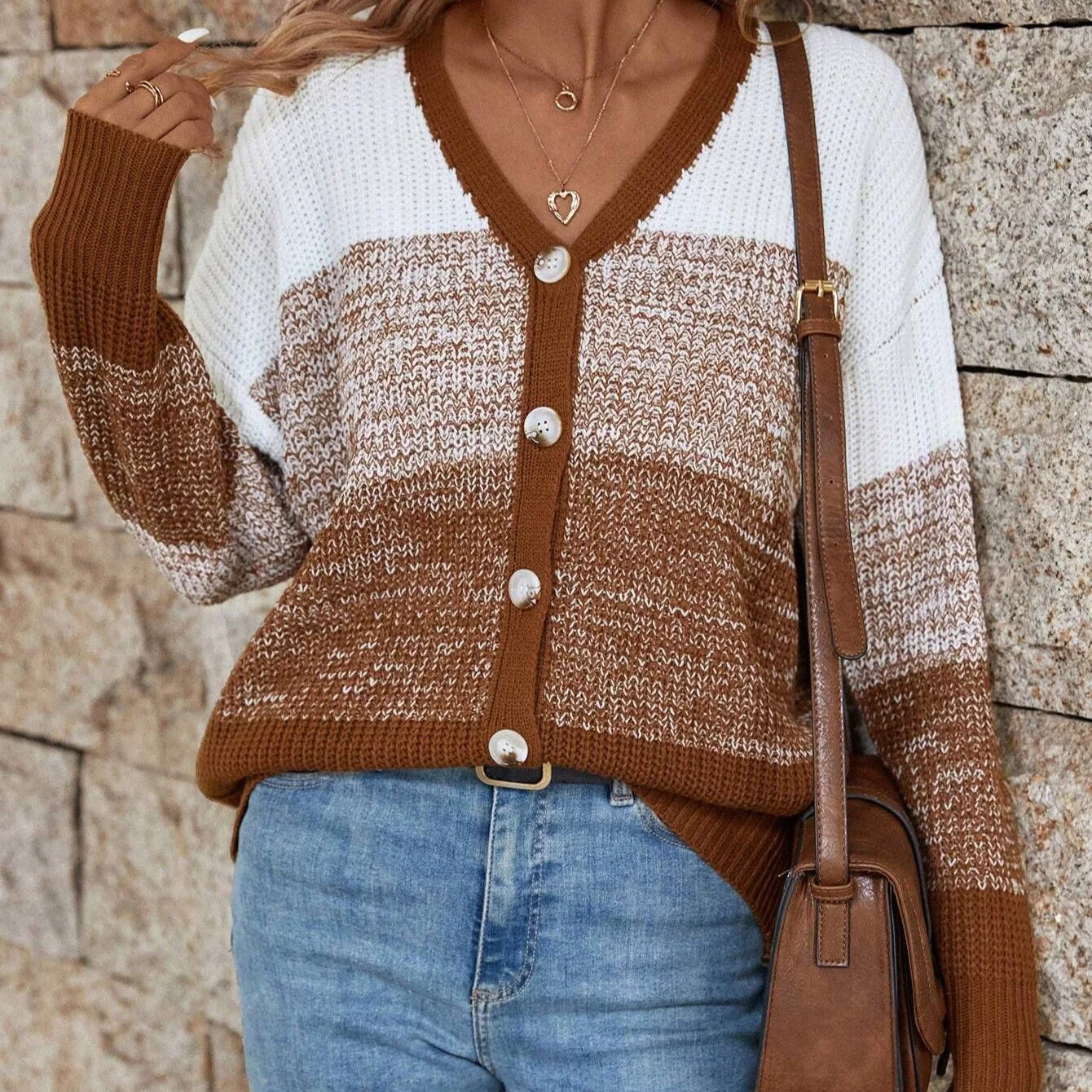 Plus Size V Neck Cardigan Versatile Long Sleeve Knit Top Oversized In Chic Coffee Shade For Effortless Layering
Plus Size V Neck Cardigan Versatile Long Sleeve Knit Top Oversized In Chic Coffee Shade For Effortless Layering