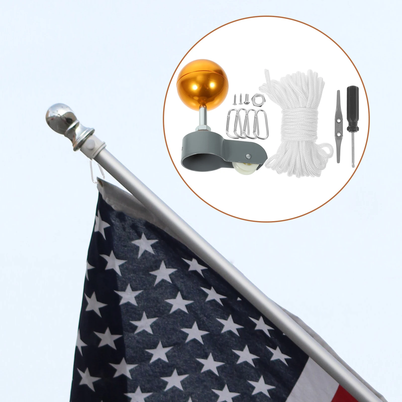 Stainless Steel Repair Accessories Metal Parts Replacement Rope Flag Pole Repairing Tools Kit for Outdoor Flags Banner 
Stainless Steel Repair Accessories Metal Parts Replacement Rope Flag Pole Repairing Tools Kit for Outdoor Flags Banner