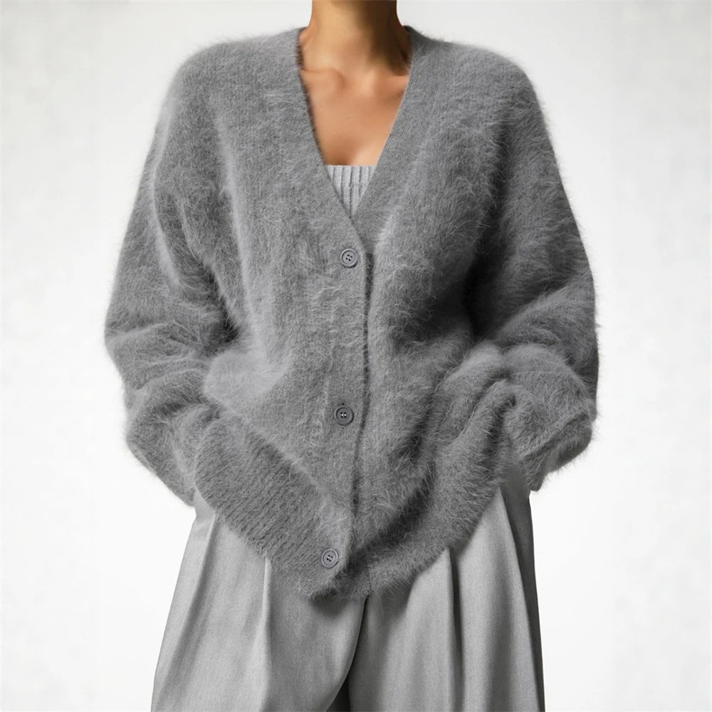 Mia Muse Autumn Winter Cardigan 2025 Women's Plain Fur Long Sleeve V-Neck Single Breasted Basics Cardigan
Mia Muse Autumn Winter Cardigan 2025 Women's Plain Fur Long Sleeve V-Neck Single Breasted Basics Cardigan