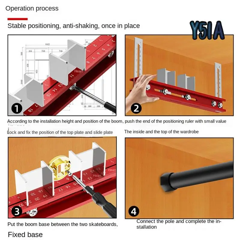 Y51A-Punching Positioning Ruler For Wardrobe Boom Installation Carpentry Drilling Locator Suspension Rod Install Tools
Y51A-Punching Positioning Ruler For Wardrobe Boom Installation Carpentry Drilling Locator Suspension Rod Install Tools