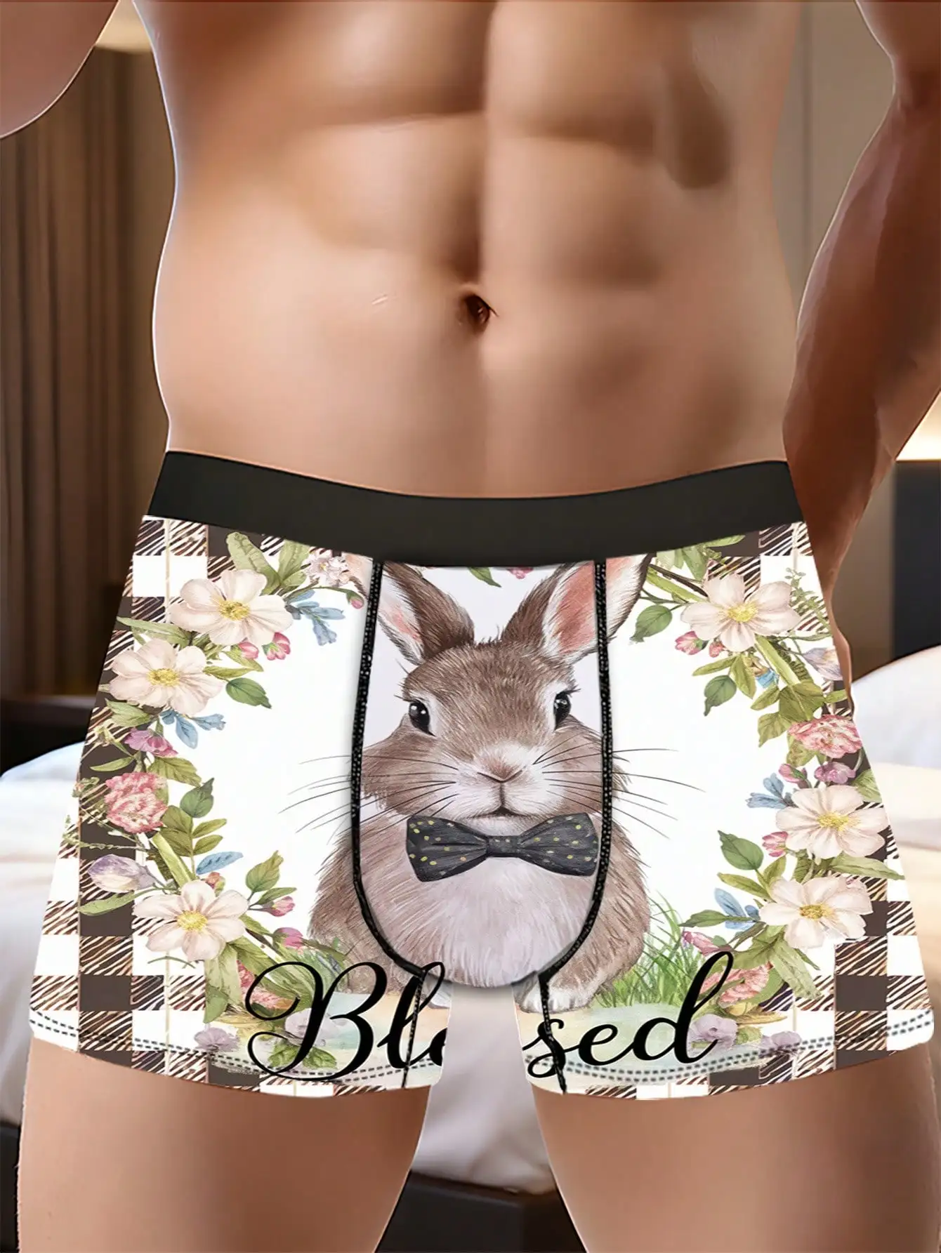 Mens Easter Bunny Floral Print Boxer Briefs Soft Stretch Polyester Comfortable Fit
Mens Easter Bunny Floral Print Boxer Briefs Soft Stretch Polyester Comfortable Fit