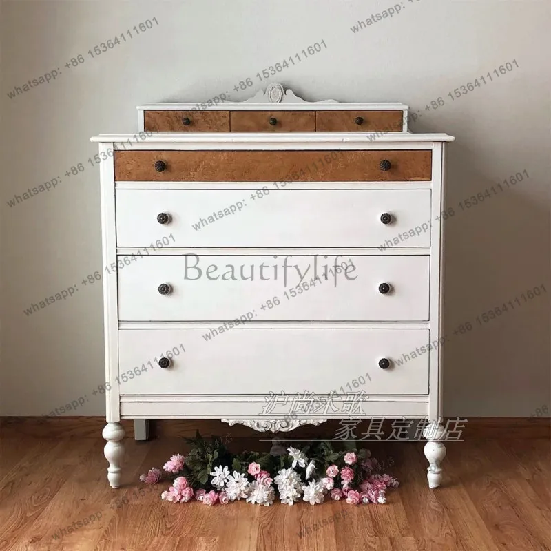 French vintage solid wood chest of drawers small apartment living room bedroom storage contrasting hall cabinet
French vintage solid wood chest of drawers small apartment living room bedroom storage contrasting hall cabinet