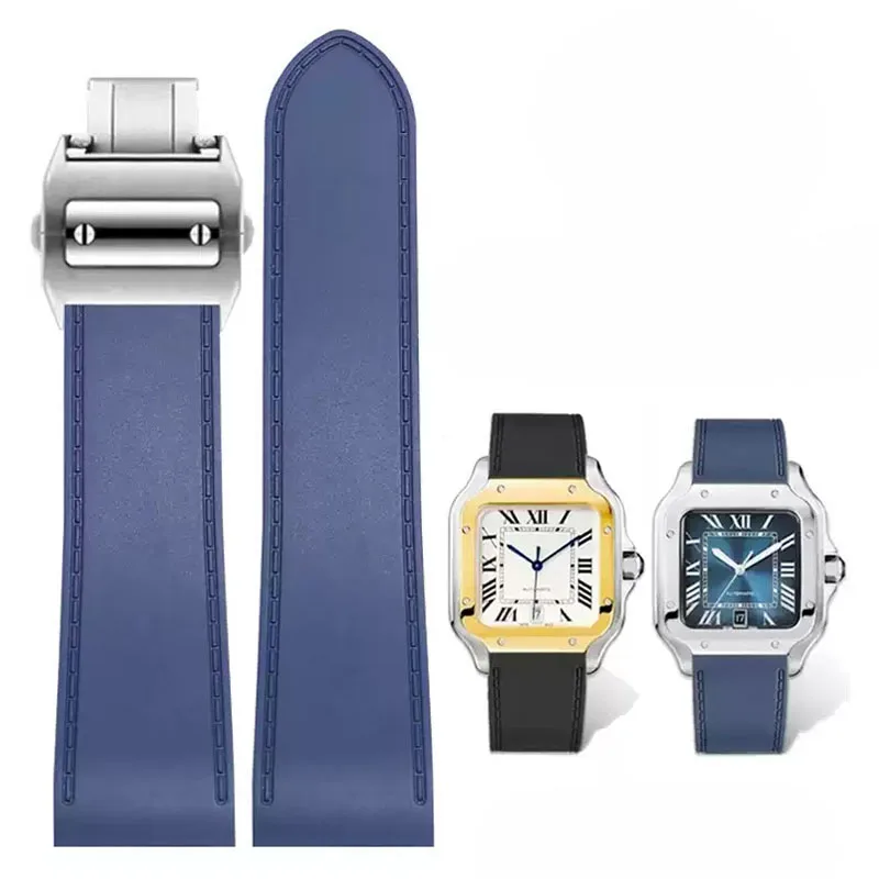 For Cartier santos100 Santos silicone rubber watch strap santos 100 Metal buckle watchband men Black soft bracelet 23mm 25mm
For Cartier santos100 Santos silicone rubber watch strap santos 100 Metal buckle watchband men Black soft bracelet 23mm 25mm