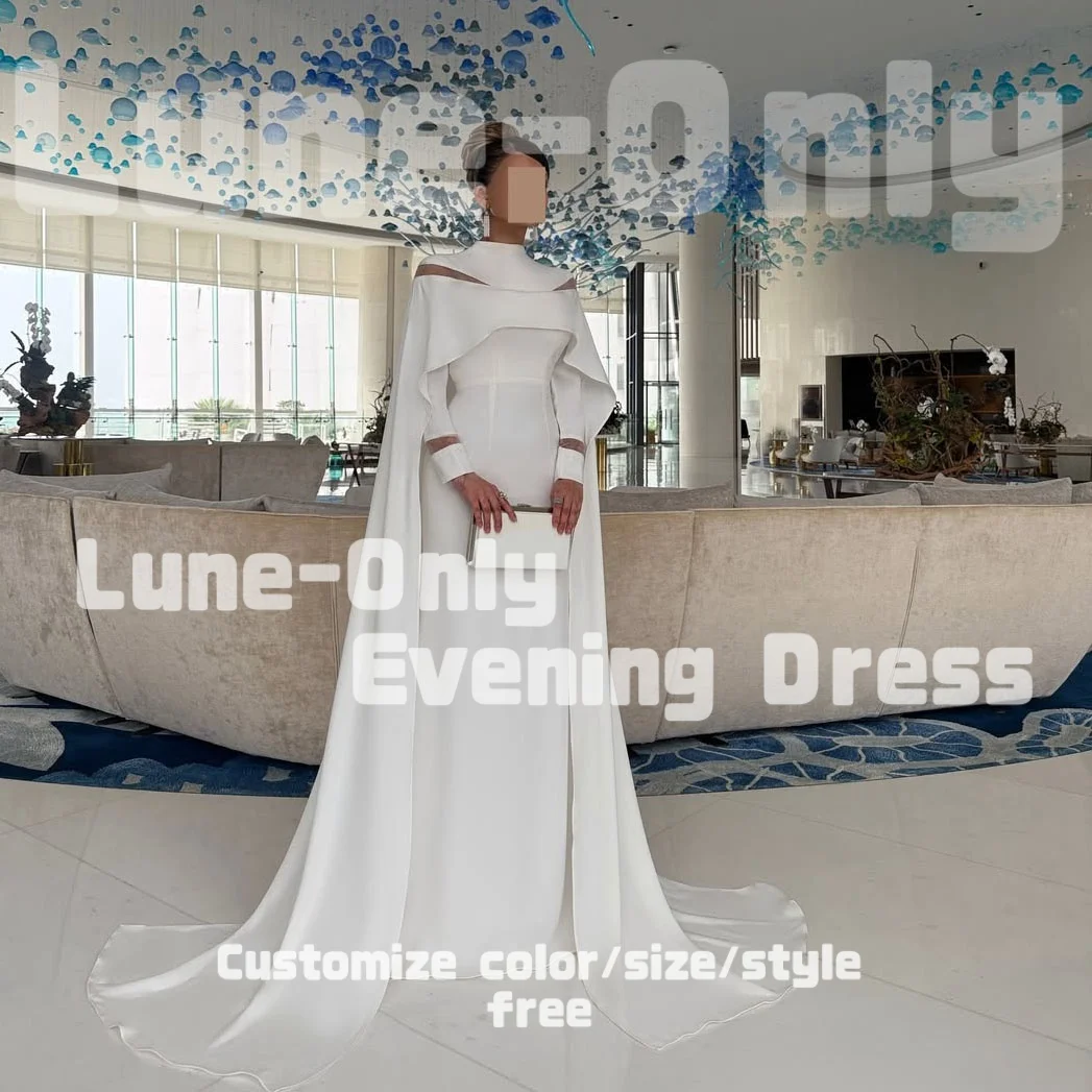 Customized White High Neck Cape Sleeve Prom Gown Cut Out Mermaid Evening Dresses 2026 Gorgeous Party Dress
Customized White High Neck Cape Sleeve Prom Gown Cut Out Mermaid Evening Dresses 2026 Gorgeous Party Dress