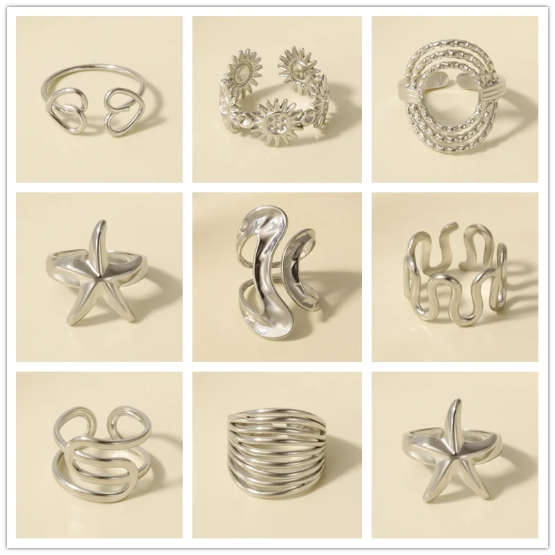 1pcs/Lot Stainless Steel Silver Color Geometric Exaggerated Ring Adjustable Opening Punk Women's Non Fading Jewelry Charm Gift
1pcs/Lot Stainless Steel Silver Color Geometric Exaggerated Ring Adjustable Opening Punk Women's Non Fading Jewelry Charm Gift