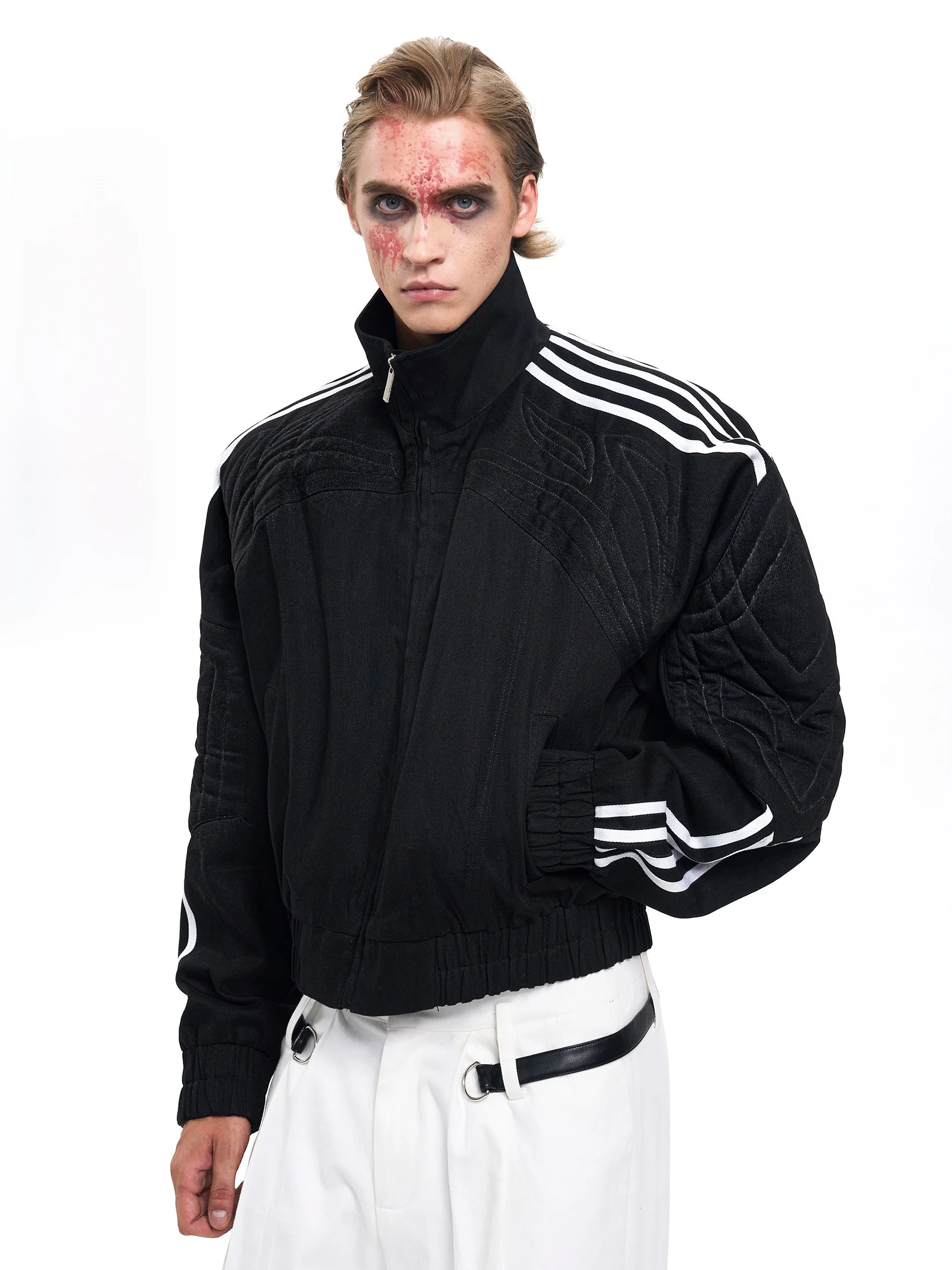 Bla Original Jeans Jaet Men's Early Autumn Patchwork Stand Collar Open Cardigan Top Four Bars Loose Fit Cotton Long Sve
Bla Original Jeans Jaet Men's Early Autumn Patchwork Stand Collar Open Cardigan Top Four Bars Loose Fit Cotton Long Sve