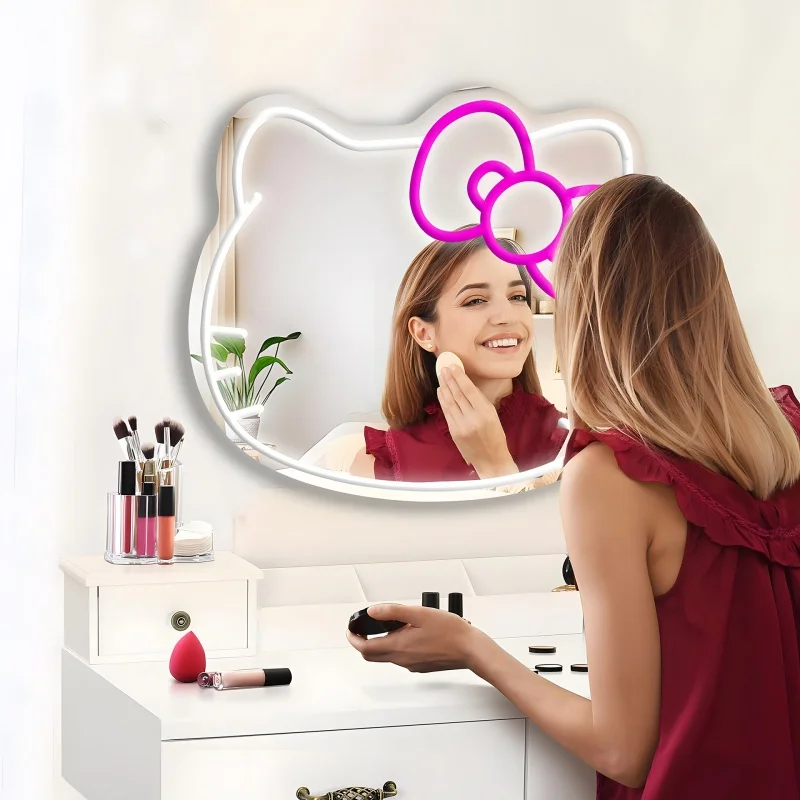 Pink White KT Cat Led Neon Sign Makeup Mirror Girl Dresser Decoration Neon Light Hello Kit Neon Mirror Usb Power Pink Room Decor
Pink White KT Cat Led Neon Sign Makeup Mirror Girl Dresser Decoration Neon Light Hello Kit Neon Mirror Usb Power Pink Room Decor