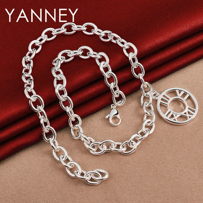 Fine Jewelry 925 Sterling Silver 18 Inches Roman Round Necklace For Women Fashion Wedding Gifts Christmas Party
Fine Jewelry 925 Sterling Silver 18 Inches Roman Round Necklace For Women Fashion Wedding Gifts Christmas Party