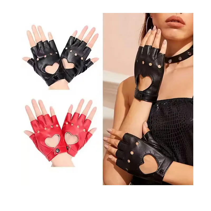 PU Leather Half Finger Gloves Cool Heart Hollow Fingerless Boys&Girls Dance Leather Gloves Punk Rock Rivet Leather Neck Chain
PU Leather Half Finger Gloves Cool Heart Hollow Fingerless Boys&Girls Dance Leather Gloves Punk Rock Rivet Leather Neck Chain
