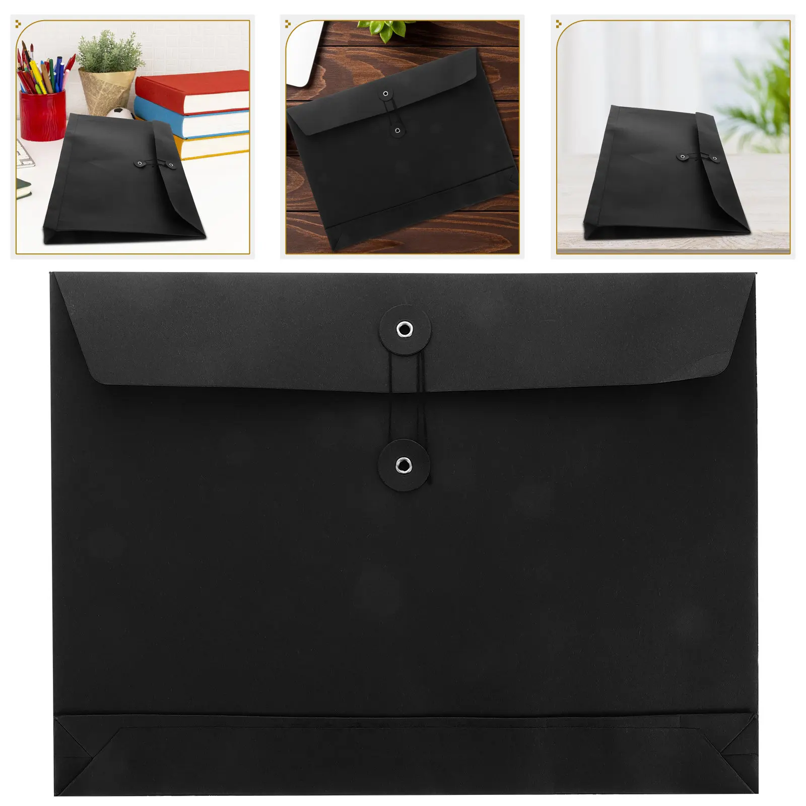 5Pcs A4 Black Card Envelope Bag Thick Kraft Paper File Organizer Closure for Document Storage Office Business Travel
5Pcs A4 Black Card Envelope Bag Thick Kraft Paper File Organizer Closure for Document Storage Office Business Travel