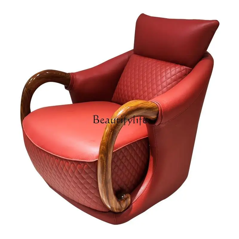 Ebony True New Chinese Leisure Chair Solid Wood Leather Chair Single Golden Chair
Ebony True New Chinese Leisure Chair Solid Wood Leather Chair Single Golden Chair