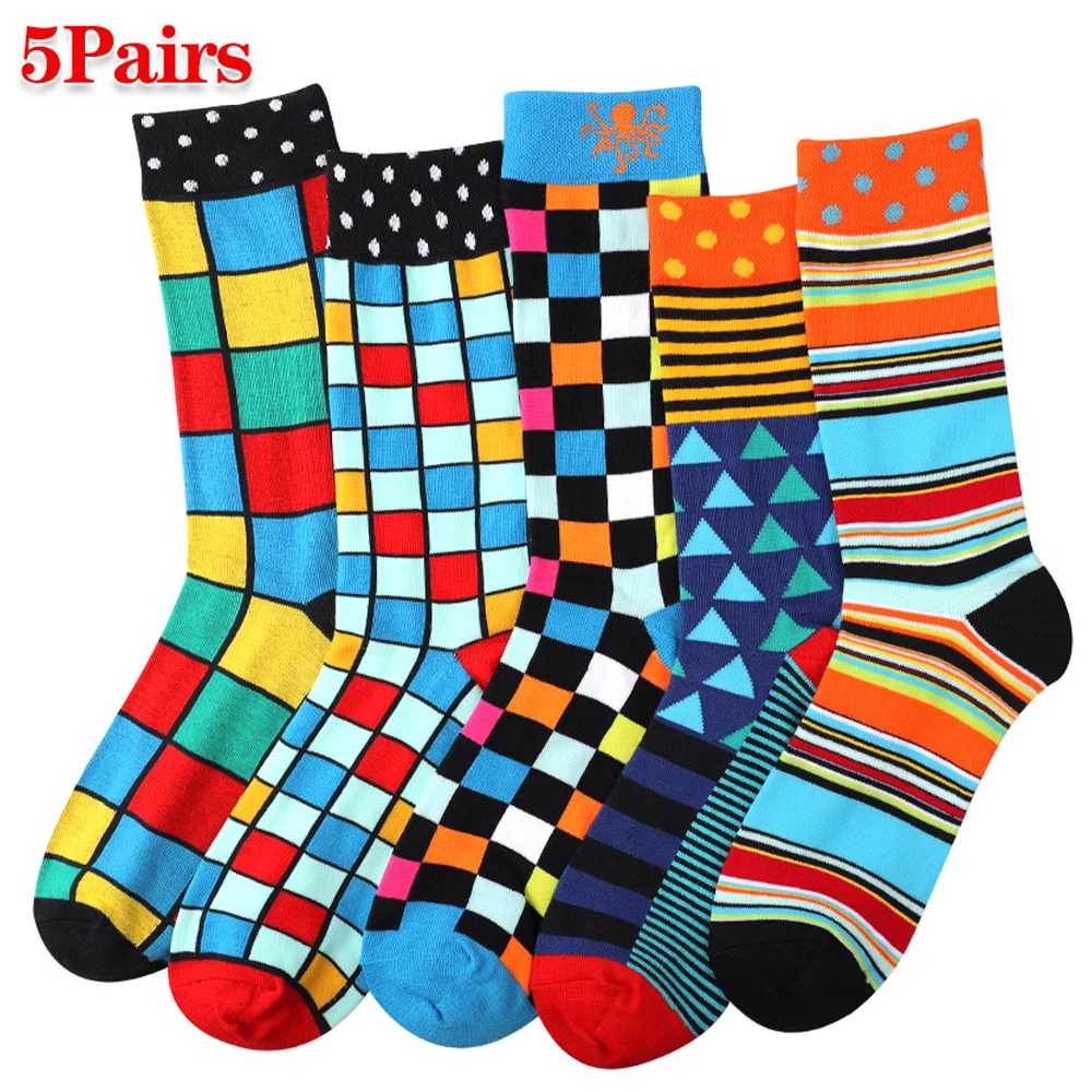 5Pairs Geometric Quilt Pattern Men Socks Colorful Mid-calf Socks for Men Women Elastic Comfortable Sock Gifts Sports Running
5Pairs Geometric Quilt Pattern Men Socks Colorful Mid-calf Socks for Men Women Elastic Comfortable Sock Gifts Sports Running