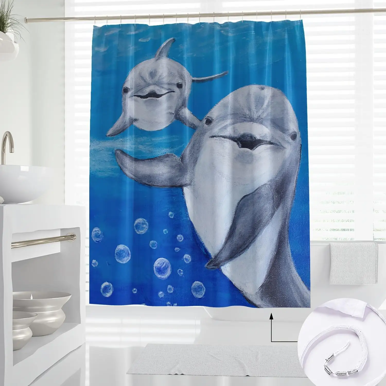 Blue Dolphin Underwater Shower Curtain Waterproof Polyester Bathroom Decor Aquatic Art Curtain for Home Bathing Room
Blue Dolphin Underwater Shower Curtain Waterproof Polyester Bathroom Decor Aquatic Art Curtain for Home Bathing Room