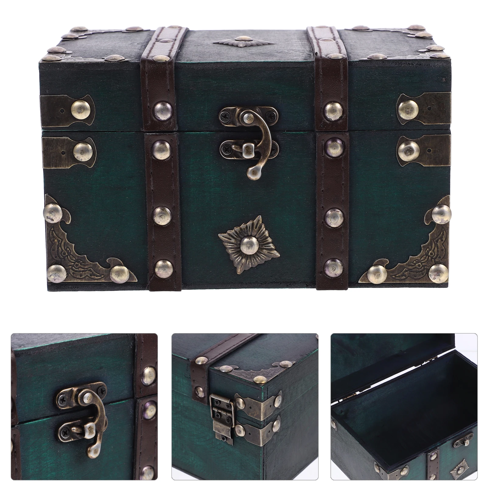 Retro Storage Small Treasure Chest Green Buckle Small Treasure Chest Wooden Jewelry Box Photo Prop Home ganizer Compact Size
Retro Storage Small Treasure Chest Green Buckle Small Treasure Chest Wooden Jewelry Box Photo Prop Home ganizer Compact Size