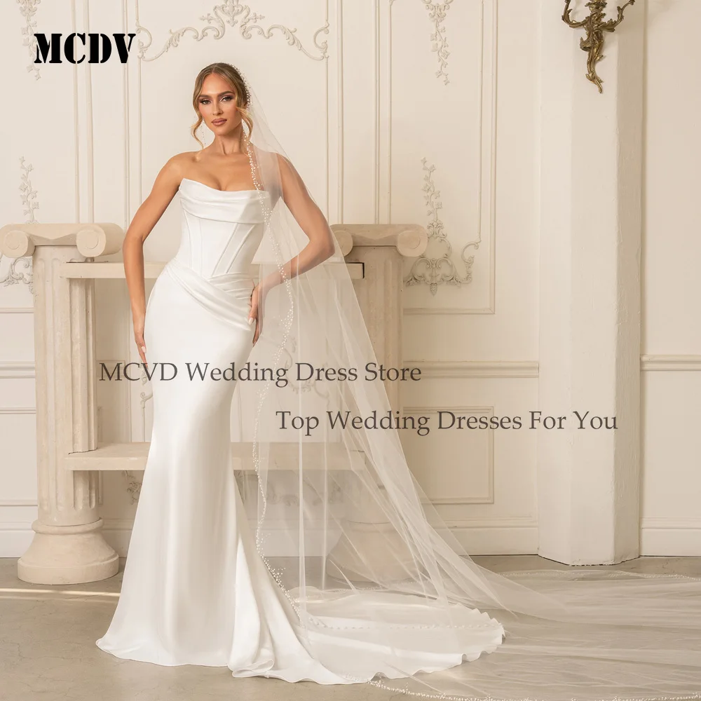 MCDV Elegant Mermaid Wedding Dresses With Ribbons Beaded Backless Bridal Dress Boho White Evening Wedding Gown Customized 2026
MCDV Elegant Mermaid Wedding Dresses With Ribbons Beaded Backless Bridal Dress Boho White Evening Wedding Gown Customized 2026
