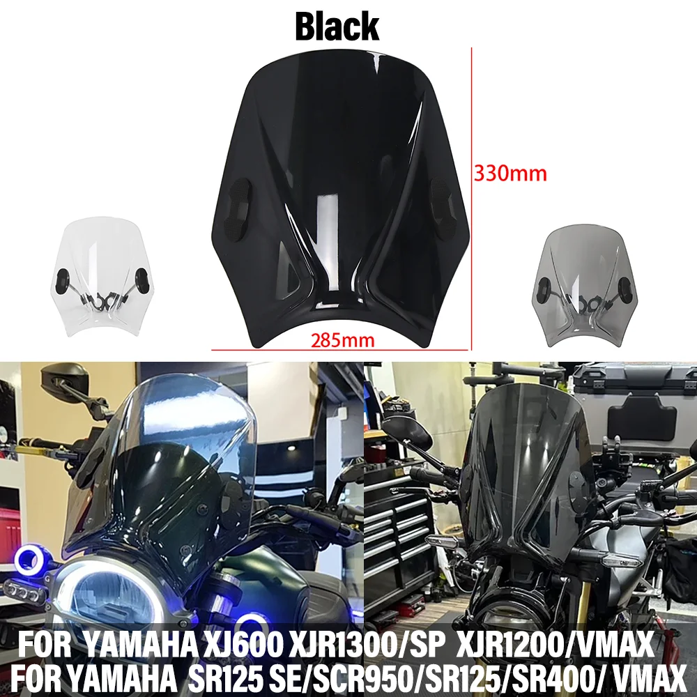 For YAMAHA XJR1300 SP XJR1200 SR125 SR400 SCR950 VMAX XJ600 Universal Motorcycle Windshield Spoiler For Street Bike Windscreen
For YAMAHA XJR1300 SP XJR1200 SR125 SR400 SCR950 VMAX XJ600 Universal Motorcycle Windshield Spoiler For Street Bike Windscreen