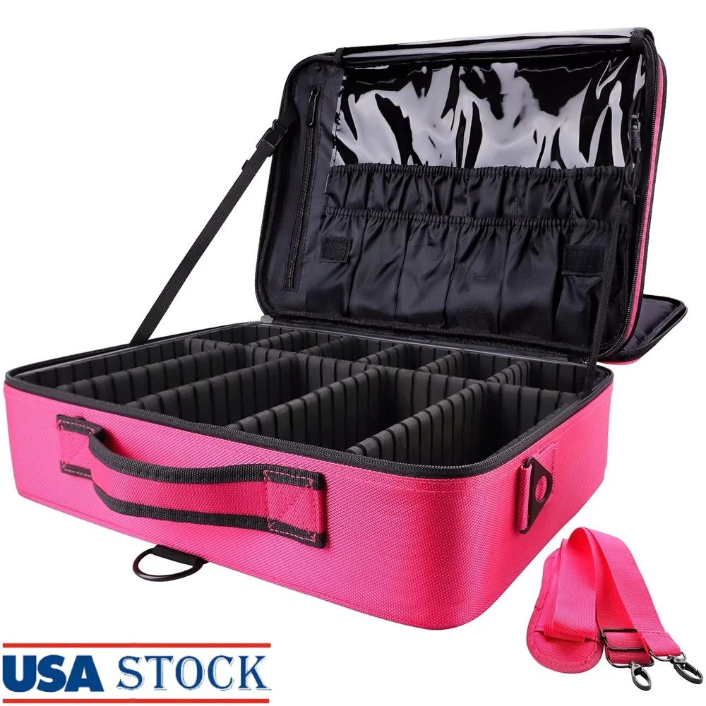 Large Capacity Professional Makeup Train Case Portable Cosmetic Organizer Waterproof Travel Bag with Adjustable Dividers and
Large Capacity Professional Makeup Train Case Portable Cosmetic Organizer Waterproof Travel Bag with Adjustable Dividers and