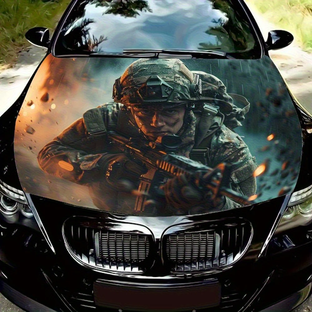 Brave Soldier Car Hood Decal - Durable PVC Vinyl Wrap For Most Vehicles, Automotive Exterior Accessory | Waterproof And Scratch-
Brave Soldier Car Hood Decal - Durable PVC Vinyl Wrap For Most Vehicles, Automotive Exterior Accessory | Waterproof And Scratch-