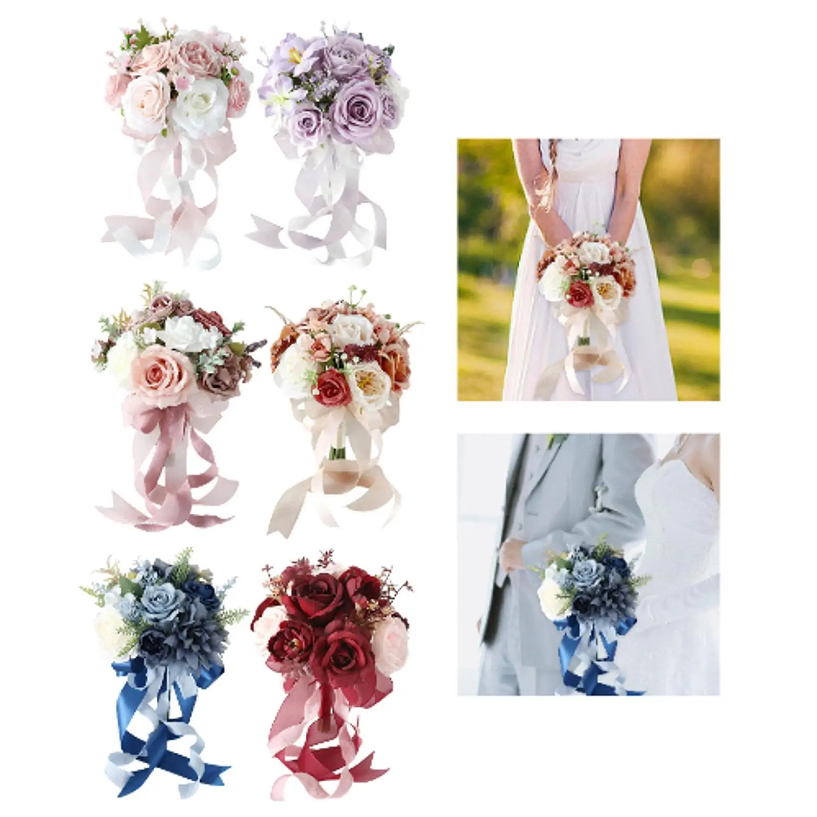 Wedding Bridal Bouquet Ornament Romantic Photo Props Elegant Bridal Hand Flower Rose Flowers for Valentine's Day Home Festival
Wedding Bridal Bouquet Ornament Romantic Photo Props Elegant Bridal Hand Flower Rose Flowers for Valentine's Day Home Festival