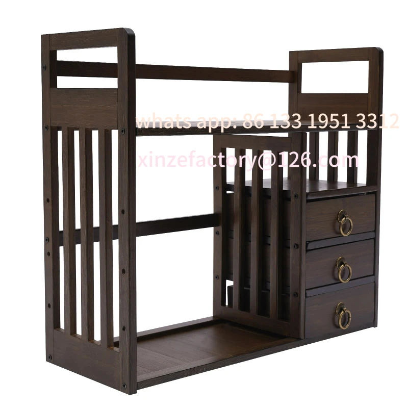 Customizable Bamboo Bookshelf Desktop Desk Rack Storage Shelves 3 Drawers Office
Customizable Bamboo Bookshelf Desktop Desk Rack Storage Shelves 3 Drawers Office