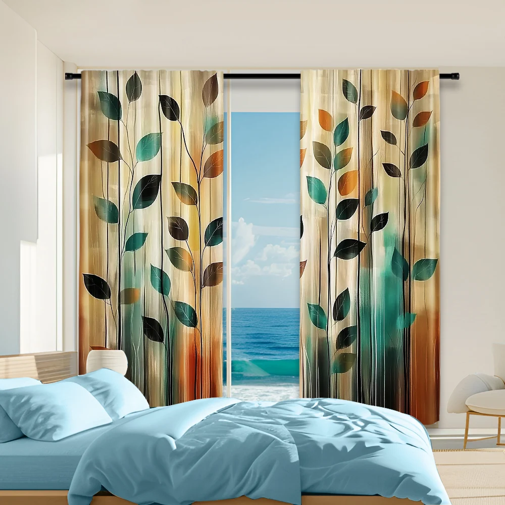 2Pcs Aesthetic Window Curtain With Artistic Leaf Printed Contemporary Polyester Material Drapes For Bedroom Living Room Office
2Pcs Aesthetic Window Curtain With Artistic Leaf Printed Contemporary Polyester Material Drapes For Bedroom Living Room Office