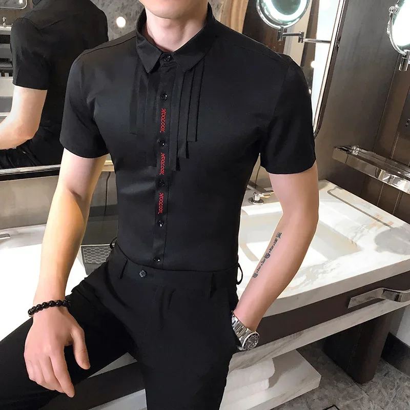 British Style Men Shirt Plus Size Fashion 2023 Summer Short Sleeve Mens Casual Shirts Slim Fit Streetwear Club Prom Tuxedo 5XL
British Style Men Shirt Plus Size Fashion 2023 Summer Short Sleeve Mens Casual Shirts Slim Fit Streetwear Club Prom Tuxedo 5XL