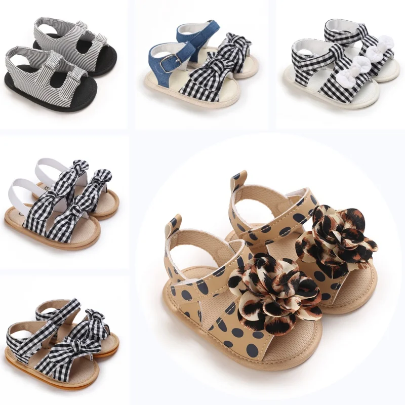 Baby Learning Walk Shoes, Summer Plaid Bow & Floral Sandals, Soft Sole Casual Footwear for Infants 0-18M
Baby Learning Walk Shoes, Summer Plaid Bow & Floral Sandals, Soft Sole Casual Footwear for Infants 0-18M