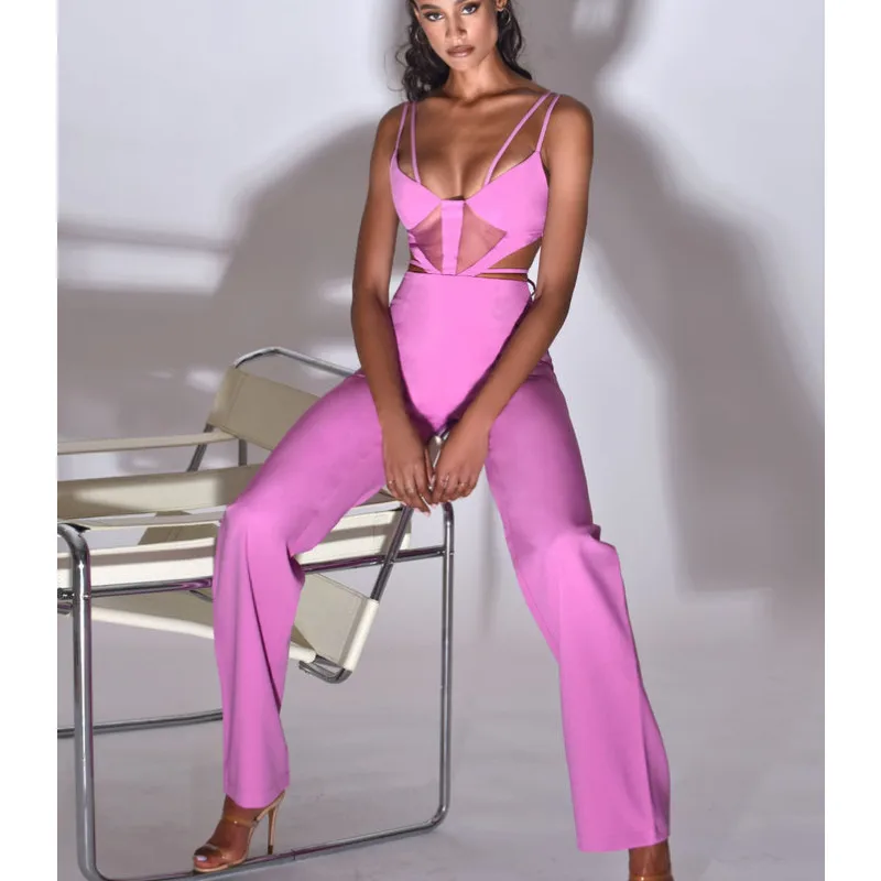 Summer 2022 Fashion Backless V Camisole Sexy Hollow Sleeveless &Full Pants Club Party Rompers Jumpsuits
Summer 2022 Fashion Backless V Camisole Sexy Hollow Sleeveless &Full Pants Club Party Rompers Jumpsuits