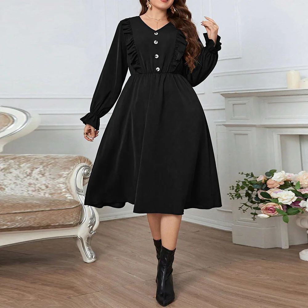 Large Size Women's 2025 New Collection with Waist Cinching and Large Skirt, V-neck and Bubble Sleeves, Stylish summer Dress
Large Size Women's 2025 New Collection with Waist Cinching and Large Skirt, V-neck and Bubble Sleeves, Stylish summer Dress