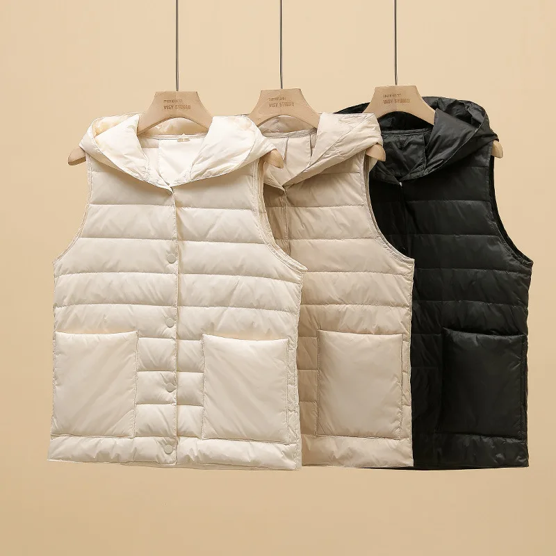 Autumn Winter Parkas Warm Hooded Down Waistcoat Women Light Thin White Duck Down Vest Coat Female Short Sleeveless Tank
Autumn Winter Parkas Warm Hooded Down Waistcoat Women Light Thin White Duck Down Vest Coat Female Short Sleeveless Tank
