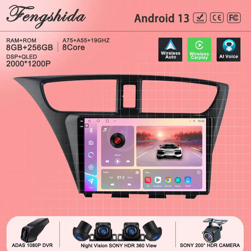 Автомобильный Android 13 для Honda CIVIC LHD Hatchback 2012-2017, автомобильное радио, мультимедийный плеер, навигация без 2din, DVD, 5G, Wi-Fi, BT экран
Автомобильный Android 13 для Honda CIVIC LHD Hatchback 2012-2017, автомобильное радио, мультимедийный плеер, навигация без 2din, DVD, 5G, Wi-Fi, BT экран