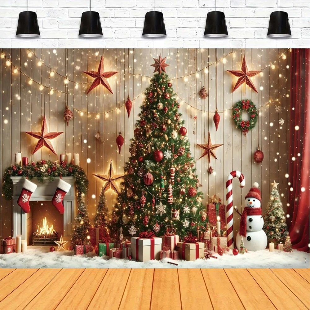 Merry Christmas Photography Backdrop Fireplace Xmas Tree Background Banner With Gifts And Lights For Holiday Party Decorations
Merry Christmas Photography Backdrop Fireplace Xmas Tree Background Banner With Gifts And Lights For Holiday Party Decorations