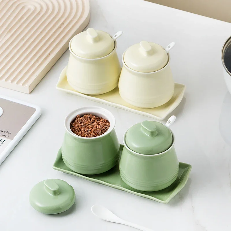 Set of 2 Porcelain Seasoning Jars with Tray,Kitchen Spice Containers,Salt,Pepper,Sugar Storage Boxes,Condiment Organizer,Ceramic
Set of 2 Porcelain Seasoning Jars with Tray,Kitchen Spice Containers,Salt,Pepper,Sugar Storage Boxes,Condiment Organizer,Ceramic