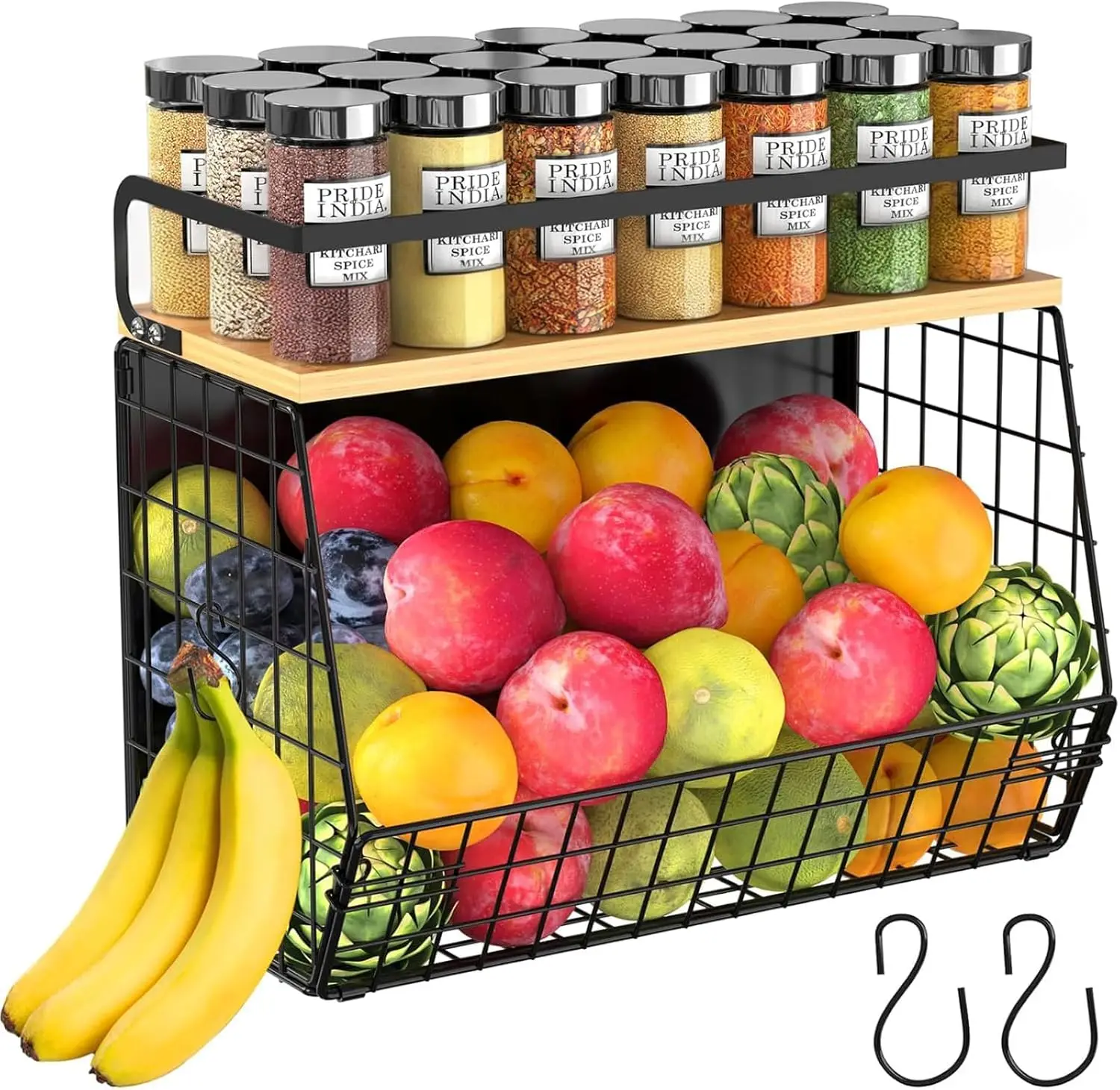 Magnetic Shelf for Fridge with Wood Lid, Large Fruit and Vegetable Storage Bin for Kitchen Pantry
Magnetic Shelf for Fridge with Wood Lid, Large Fruit and Vegetable Storage Bin for Kitchen Pantry