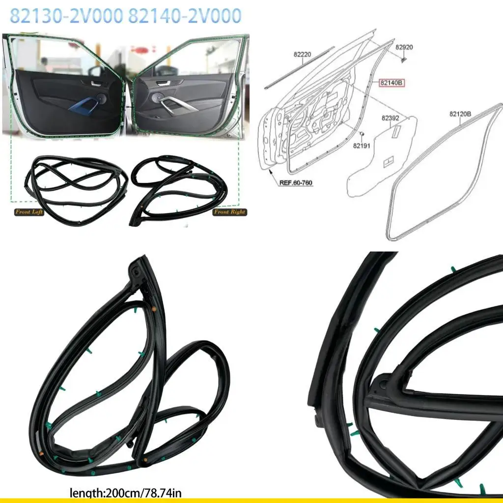 SZCH Left & Right Side Car Door Weatherstrip Replaces 82130-2V000 82140-2V000 for Vehicle 2012-2017 Improves Waterproofing
SZCH Left & Right Side Car Door Weatherstrip Replaces 82130-2V000 82140-2V000 for Vehicle 2012-2017 Improves Waterproofing