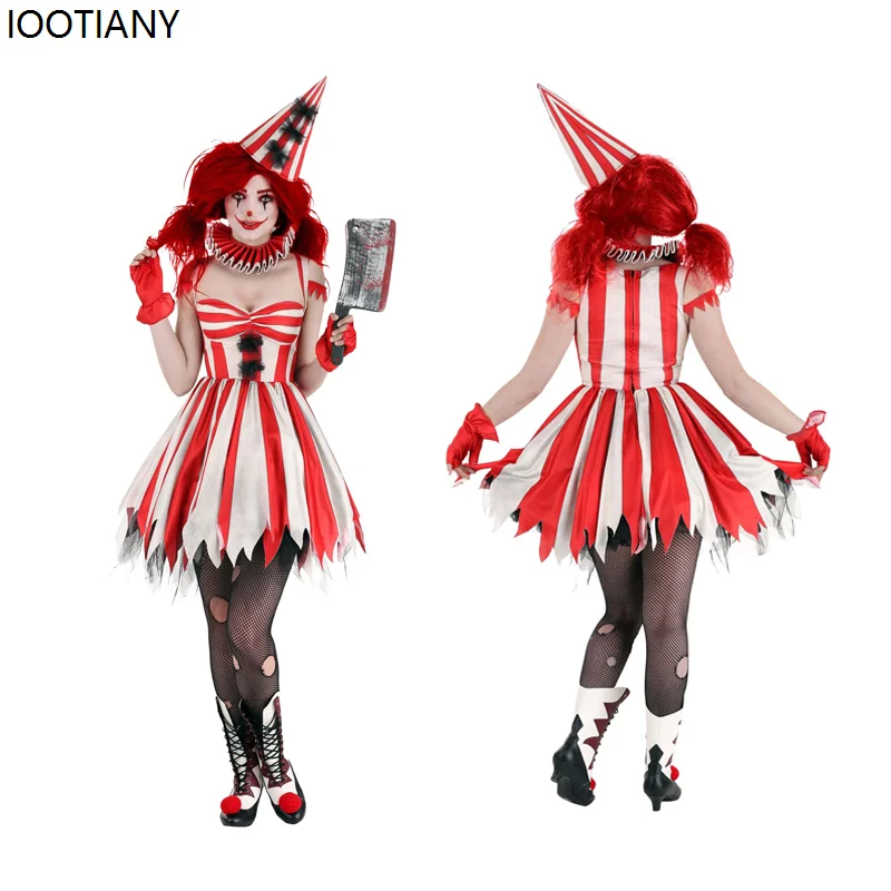 CosplayHalloween Horror Clown Cosplay Costumes Anime Cartoon Sawtooth Circus Women Clown Fancy Dress Carnival Party Stage Show D
CosplayHalloween Horror Clown Cosplay Costumes Anime Cartoon Sawtooth Circus Women Clown Fancy Dress Carnival Party Stage Show D