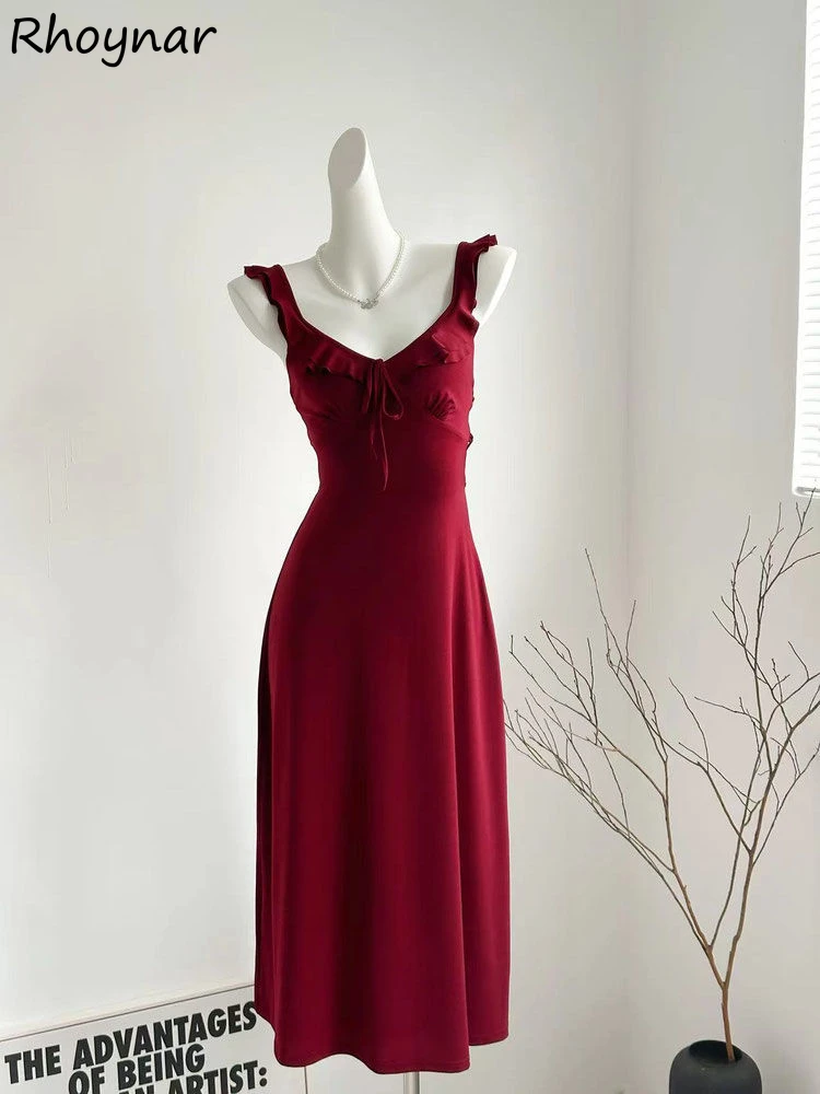 Pure Dresses Women Summer Ladies Sleeveless Backless Ruffles Lace-up Slimming Casual Daily Korean Style Elegant Temperament Chic
Pure Dresses Women Summer Ladies Sleeveless Backless Ruffles Lace-up Slimming Casual Daily Korean Style Elegant Temperament Chic