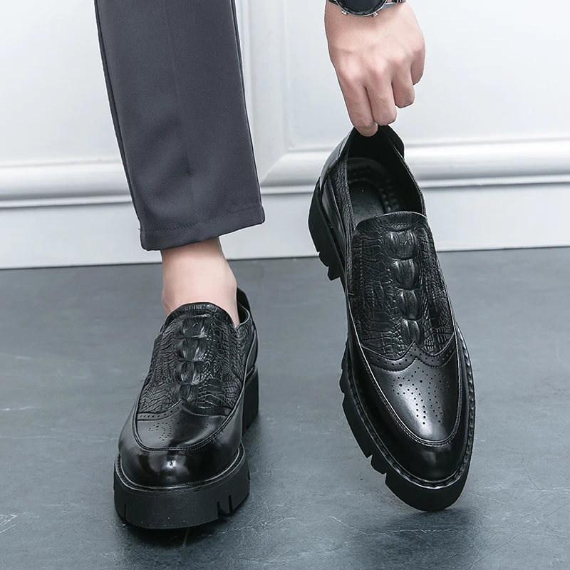 New Men Low Cut Thick Sole Leather Shoes Formal Dress Shoes Men Party Wedding Office Work Slip on Business Casual Oxfords Shoes
New Men Low Cut Thick Sole Leather Shoes Formal Dress Shoes Men Party Wedding Office Work Slip on Business Casual Oxfords Shoes