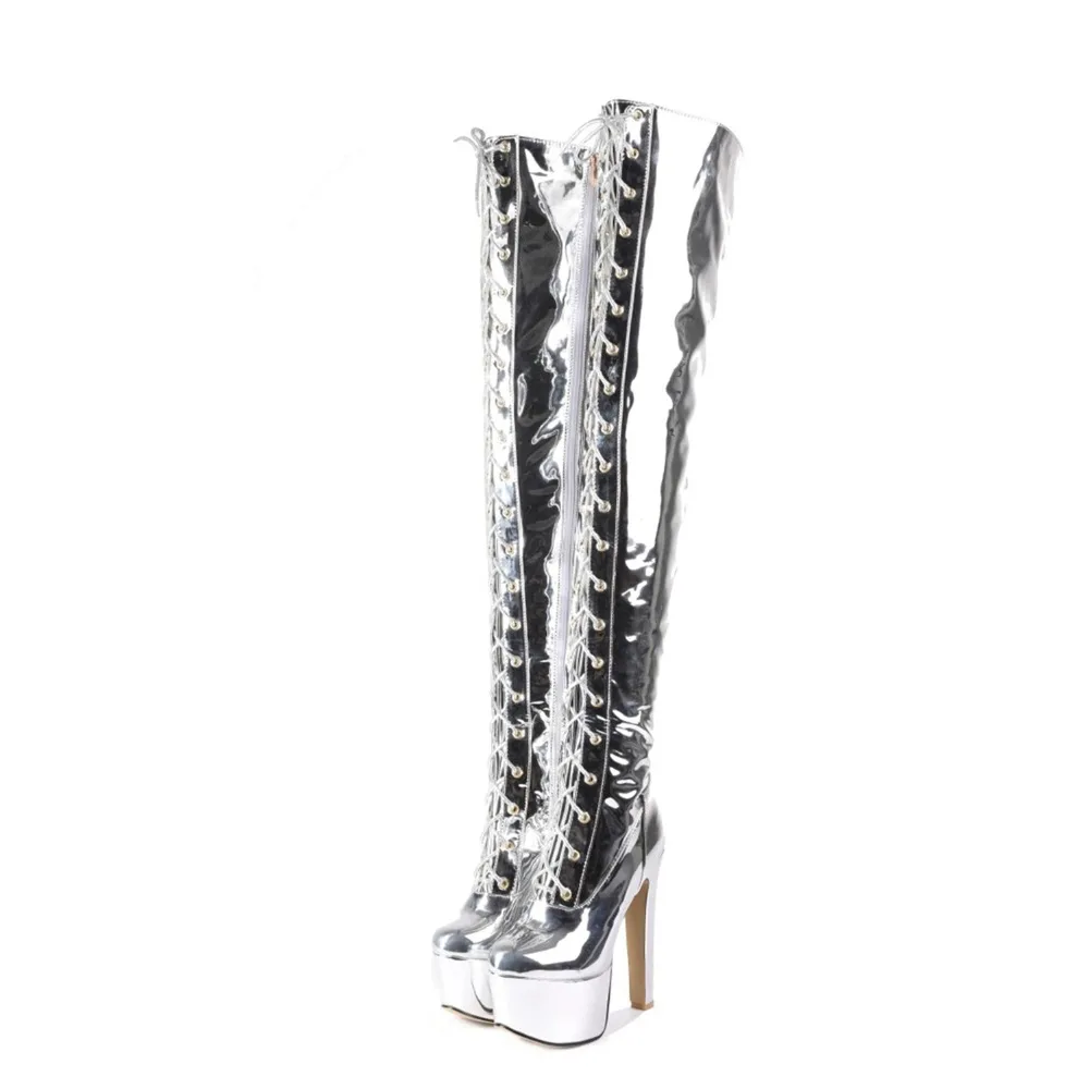 Winter Women Thigh High Boots High Heels Patent Leather Party Sexy Zip Cross Tied Party Long Over The Knee Platform Boots 8-35
Winter Women Thigh High Boots High Heels Patent Leather Party Sexy Zip Cross Tied Party Long Over The Knee Platform Boots 8-35