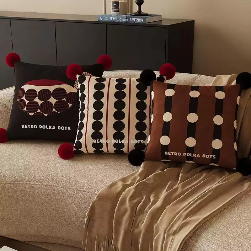 Retro Polka Dot Striped Pillow Cover, Square Removable Cover for Living Room Sofa, Bed Headrest, Car Seat Cushion
Retro Polka Dot Striped Pillow Cover, Square Removable Cover for Living Room Sofa, Bed Headrest, Car Seat Cushion