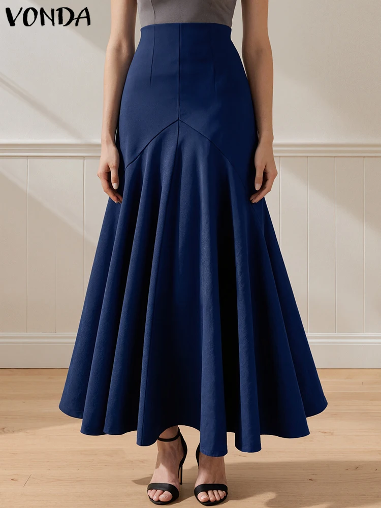 2025 VONDA Women Elegant Long Skirts High Waist Ruffled Fishtail Skirt Autumn Solid Maxi Jupes Faldas Saia Fashion Office Bottom
2025 VONDA Women Elegant Long Skirts High Waist Ruffled Fishtail Skirt Autumn Solid Maxi Jupes Faldas Saia Fashion Office Bottom