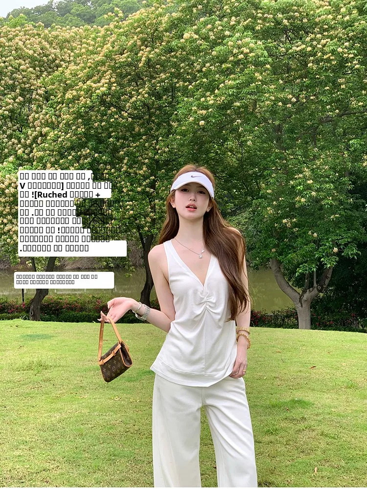White Svel V-Ne Vest Women's Summer Outerwear Lightweight Luxury Feel Commute Sle Polyester Fiber Belted Single Piece
White Svel V-Ne Vest Women's Summer Outerwear Lightweight Luxury Feel Commute Sle Polyester Fiber Belted Single Piece
