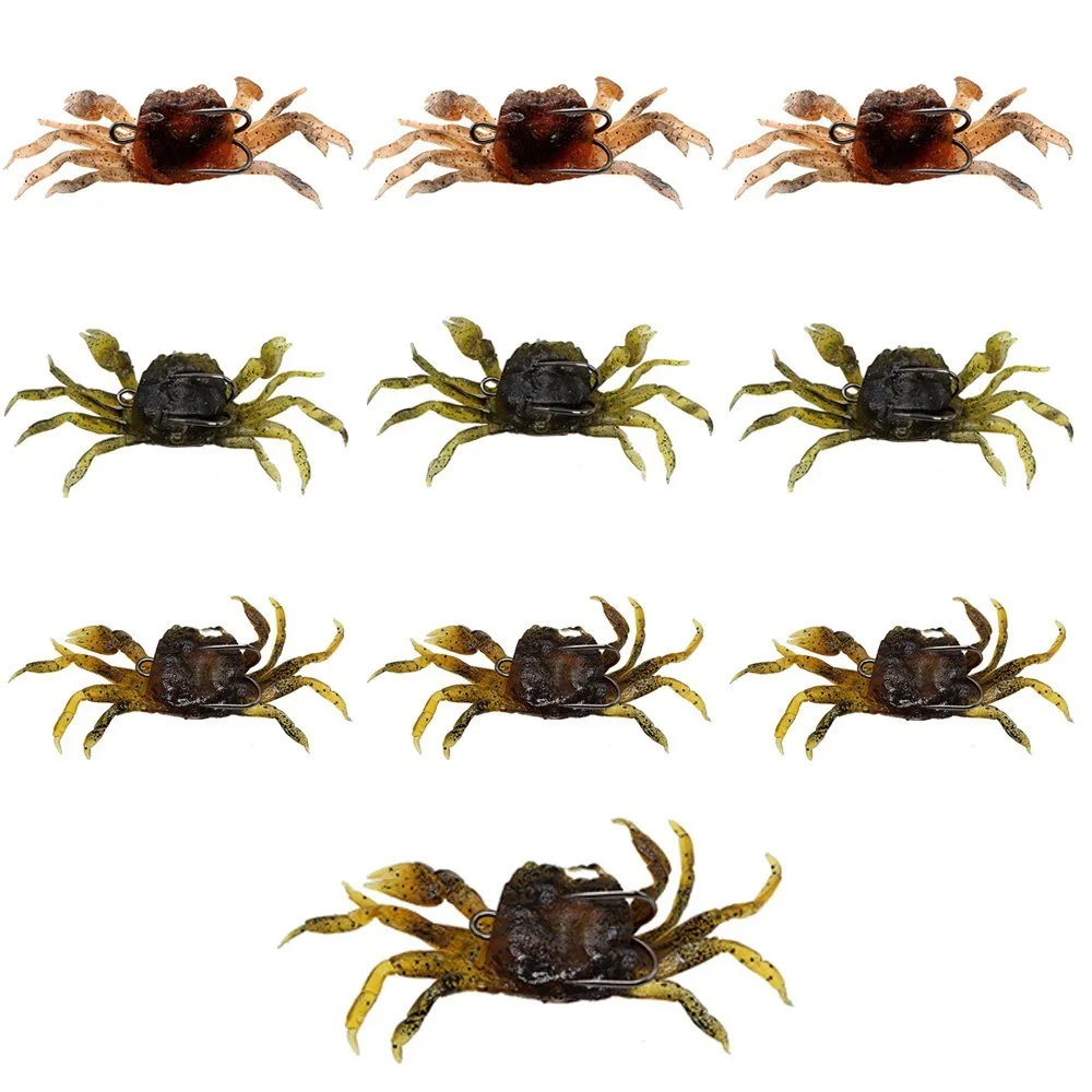 10PCS Durable Silicone Crab Lures with Double Hooks 3 Colors Crab Baits 10cm 34g Fishing Baits Freshwater Fishing
10PCS Durable Silicone Crab Lures with Double Hooks 3 Colors Crab Baits 10cm 34g Fishing Baits Freshwater Fishing